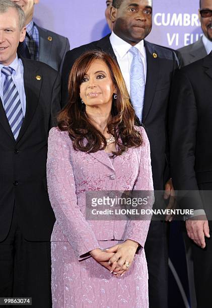 Argentina's President Cristina Fernandez de Kirchner poses for the group picture of the Sixth Summit of Heads of State and Government of the European...
