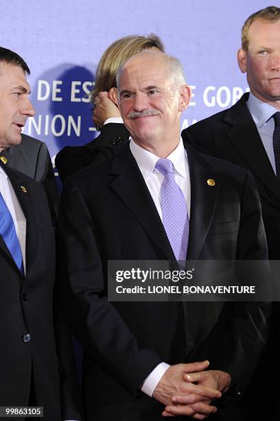 Greek Prime Minister George Papandreou poses for the group picture of the Sixth Summit of Heads of State and Government of the European Union-Latin...