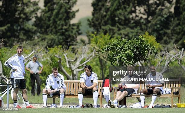 Germany's striker Lukas Podolski, Germany's midfielder Toni Kroos, Germany's midfielder Sami Khedira, Germany's striker Stefan Kiessling, and...