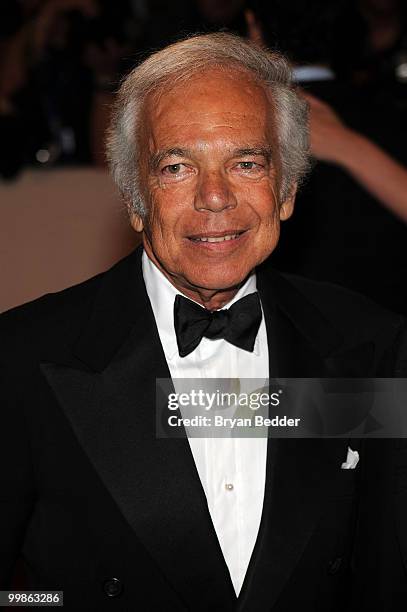 Designer Ralph Lauren attends the Metropolitan Museum of Art's 2010 Costume Institute Ball at The Metropolitan Museum of Art on May 3, 2010 in New...