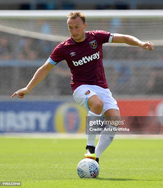 Mark Noble of West Ham United during the Pre Season Friendly between Wycombe Wanderers and West Ham United at Adams Park on July 14, 2018 in High...