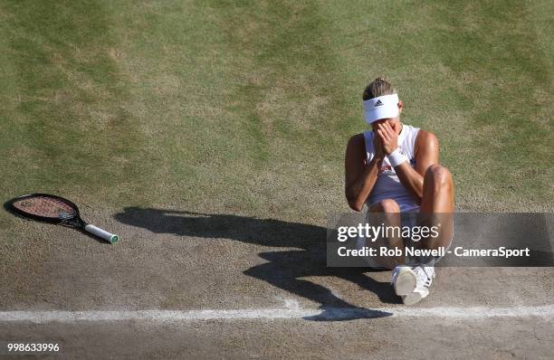 Wimbledon Ladies' Singles Champion Angelique Kerber after defeating Serena Williams in the final at All England Lawn Tennis and Croquet Club on July...