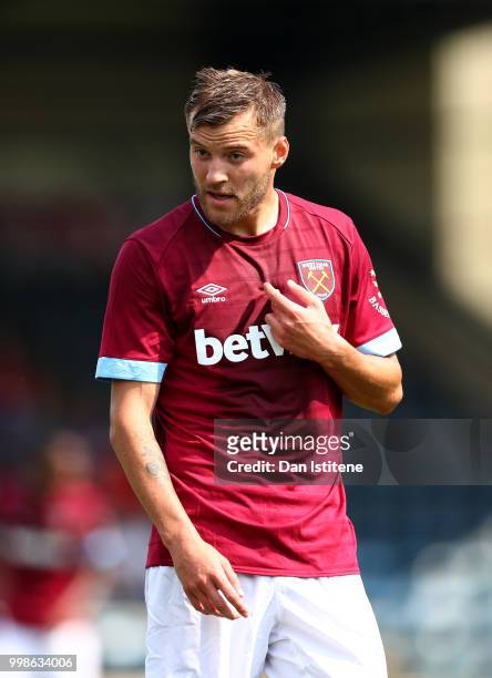 Andriy Yarmolenko of West Ham reacts during the pre-season friendly match between Wycombe Wanderers and West Ham United at Adams Park on July 14,...
