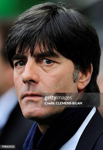 Germany's head coach Joachim Loew is pictured during the friendly football match Germany vs Malta in the western German city of Aachen on May 13,...