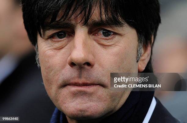 Germany's head coach Joachim Loew is pictured during the friendly football match Germany vs Malta in the western German city of Aachen on May 13,...