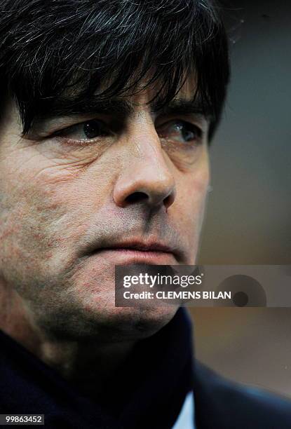 Germany's head coach Joachim Loew is pictured during the friendly football match Germany vs Malta in the western German city of Aachen on May 13,...