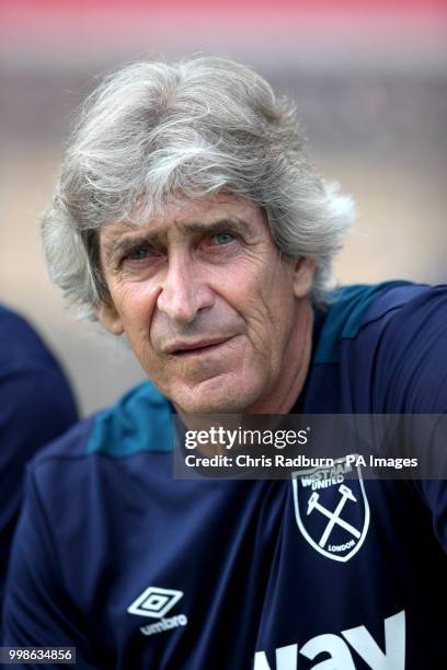 West Ham Manager Manuel pellegrini during the pre-season match at Adams Park, Wycombe.