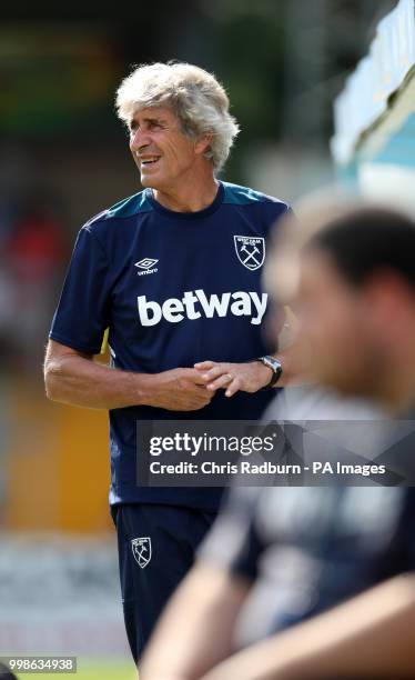 West Ham United Manager Manuel pellegrini during the pre-season match at Adams Park, Wycombe.