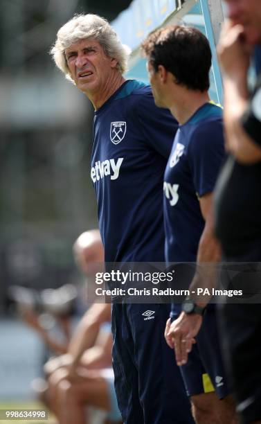 West Ham United Manager Manuel pellegrini during the pre-season match at Adams Park, Wycombe.