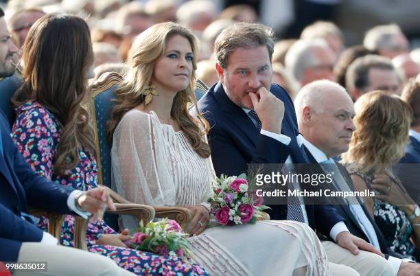 Princess Madeleine of Sweden and her husband Chris O'Neill during the occasion of The Crown Princess Victoria of Sweden's 41st birthday celebrations...