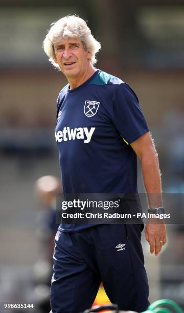 West Ham United Manager Manuel pellegrini during the pre-season match at Adams Park, Wycombe.