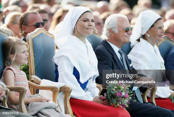 Princess Estelle of Sweden, Crown Princess Victoria of Sweden, King Carl Gustaf of Sweden and Queen Silvia of Sweden during the occasion of The Crown...