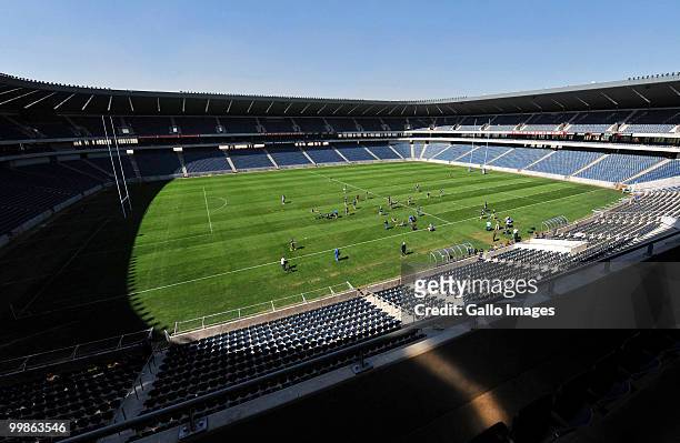 The Vodacom Bulls in action during a training session at Orlando Stadium on May 18, 2010 in Soweto, Johannesburg, South Africa.