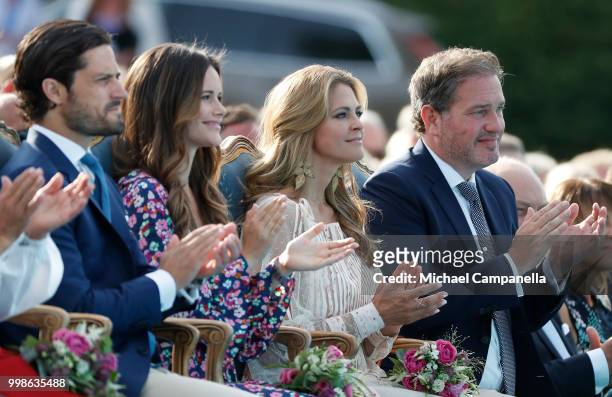 Prince Carl Philip of Sweden, Princess Sofia of Sweden, Princess Madeleine of Sweden and her husband Chris O'Neill during the occasion of The Crown...