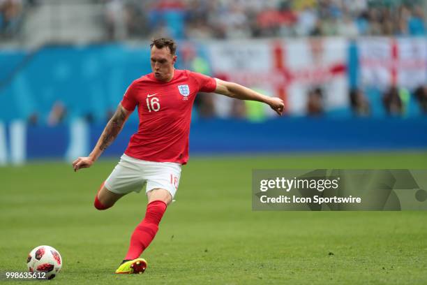 Defender Phil Jones of England National team during the third place match between Belgium and England at the FIFA World Cup 2018 at the Saint...
