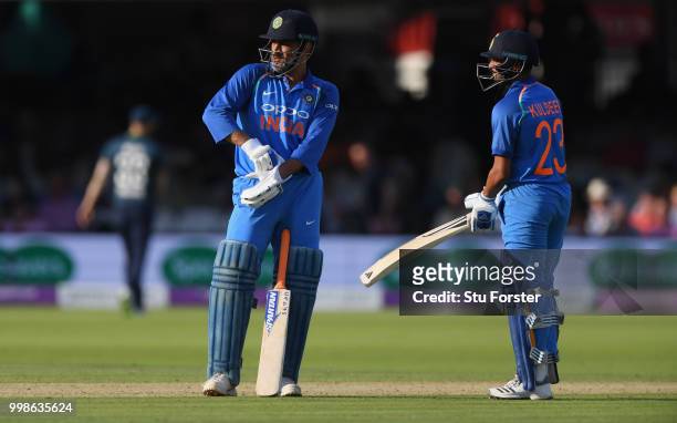 India batsman MS Dhoni takes a breather during the 2nd ODI Royal London One Day International match between England and India at Lord's Cricket...
