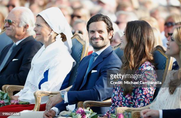King Carl Gustaf of Sweden, Queen Silvia of Sweden, Prince Carl Philip of Sweden and Princess Sofia of Sweden during the occasion of The Crown...