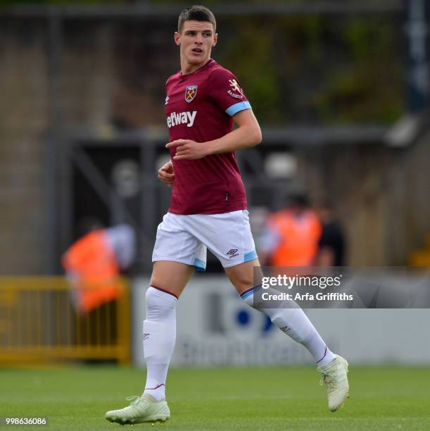 Declan Rice of West Ham United during the Pre Season Friendly between Wycombe Wanderers and West Ham United at Adams Park on July 14, 2018 in High...