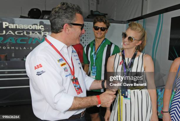 Formula E CEO Alejandro Agag, Oliver Cheshire and Natalie Dormer attend the Formula E 2018 Qatar Airways New York City E-Prix, the double header...