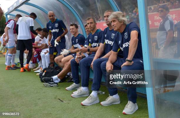 Manuel Pellegrini of West Ham United during the Pre Season Friendly between Wycombe Wanderers and West Ham United at Adams Park on July 14, 2018 in...