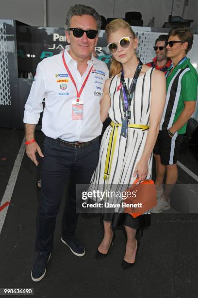 Formula E CEO Alejandro Agag and Natalie Dormer attend the Formula E 2018 Qatar Airways New York City E-Prix, the double header season finale of the...