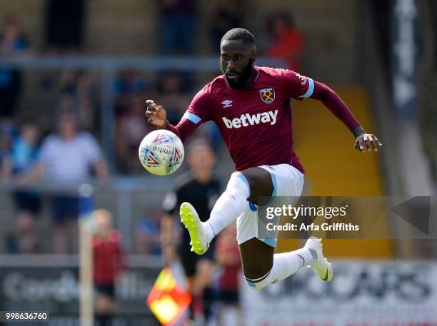 Arthur Masuaku of West Ham United during the Pre Season Friendly between Wycombe Wanderers and West Ham United at Adams Park on July 14, 2018 in High...