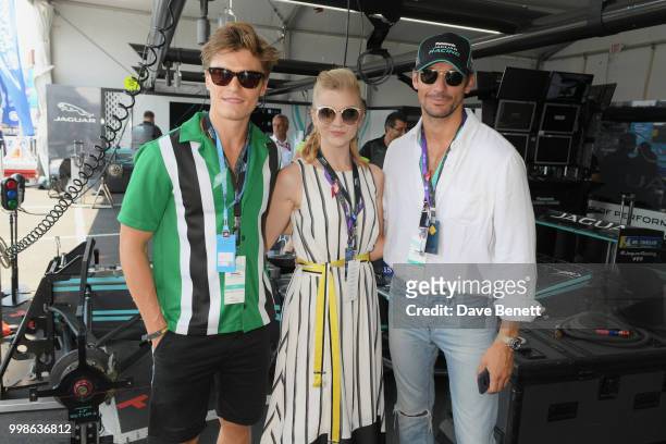 Oliver Cheshire, Natalie Dormer and David Gandy attend the Formula E 2018 Qatar Airways New York City E-Prix, the double header season finale of the...