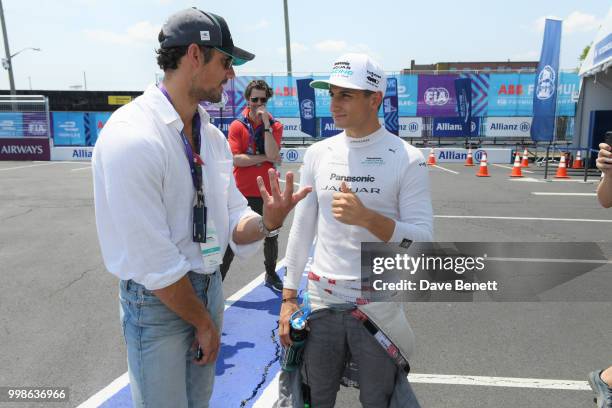 David Gandy and Formula E Racing Driver Mitch Evans attend the Formula E 2018 Qatar Airways New York City E-Prix, the double header season finale of...