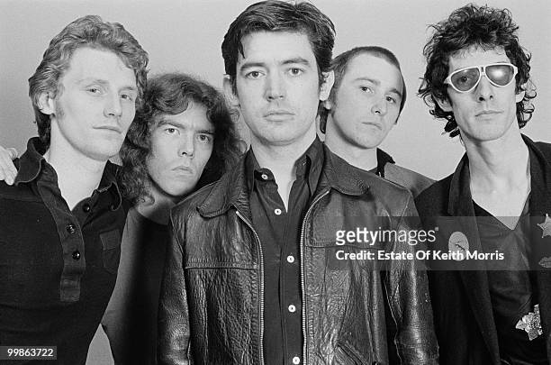 British punk rock band The Vibrators in London, 1976. From left to right, Pat Collier, John Edwards, Chris Spedding, John Ellis and Ian 'Knox'...