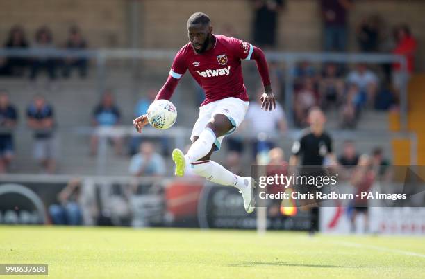 West Ham United's Arthur Masuaku during the pre-season match at Adams Park, Wycombe.