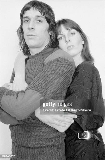 Welsh musician, composer and singer-songwriter John Cale in London with his ex-wife Cindy, April 1976.