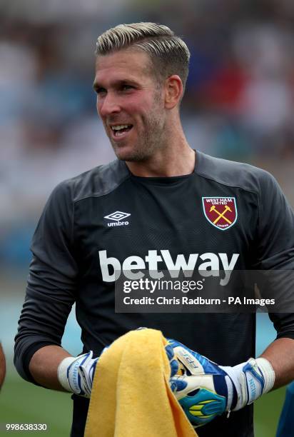 West Ham United's Adrián San Miguel del Castillo during the pre-season match at Adams Park, Wycombe.