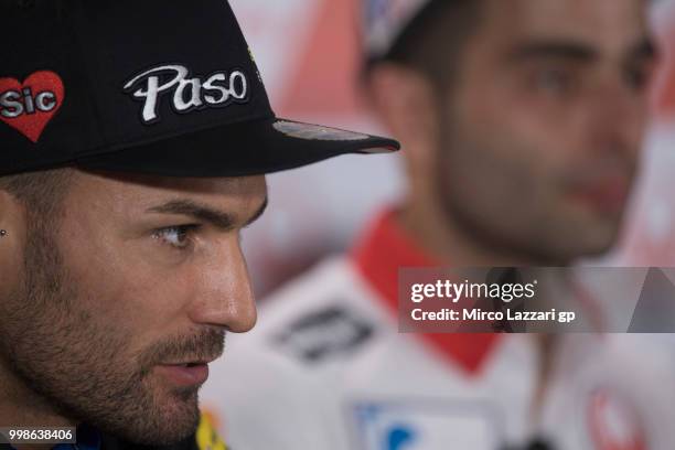 Mattia Pasini of Italy and Italtrans Racing speaks during the press conference at the end of the qualifying practice during the MotoGp of Germany -...