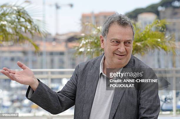 British director Stephen Frears poses during the photocall of "Tamara Drewe" presented out of competition at the 63rd Cannes Film Festival on May 18,...