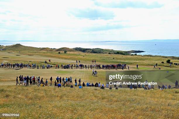 Lee Westwood of England walks on hole ten during day three of the Aberdeen Standard Investments Scottish Open at Gullane Golf Course on July 14, 2018...