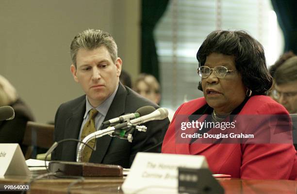 Robert Wexler, D-Fla., and Carrie P. Meeks, D-Fla., testify before the Congressional Black Caucus during a hearing on the voting irregularities...