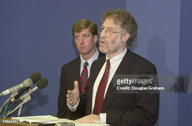 Patrick Kennedy, D-RI., and Bob Bower, lawyer for the DCCC during a press conference at the DNC headquarters on the RICO suit against Majority Whip...
