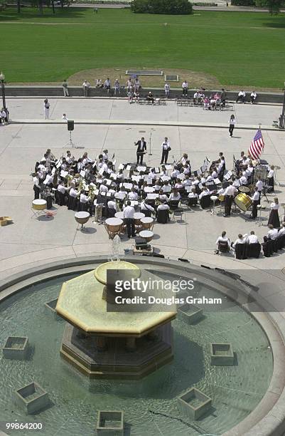 The West Allis Central Band from Wisconsin, preforms on the west front of the U.S. Capitol.