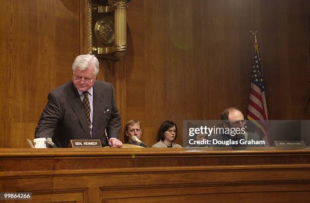 Edward M. Kennedy, D-Mass., takes the chairmans seat during the Full Committee Hearing of the Senate Health, Education, Labor and Pensions Committee...
