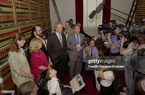 Clint Eastwood and Mark Adam Foley, R-FL., during a press conference on Americans with Disabilities Act.