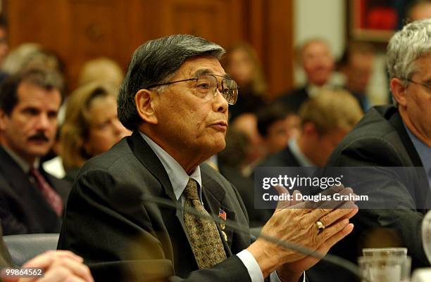 Transportation Secretary Norman Mineta during the Aviation Subcommittee hearing on anti-terrorism aviation security programs.