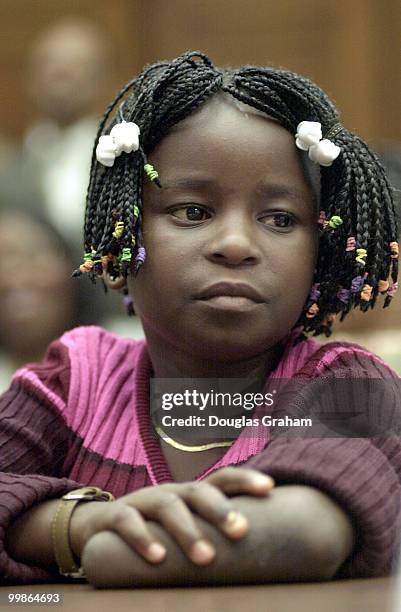 Damba Koroma testifies before the International Relations Committee hearing on the impact of the Sierra Leone conflict on children who were victoms...