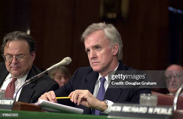 Former Senator Bob Kerrey, president, New School University, testifies before the Senate Foreign Relations Committee on the United States policy...