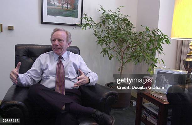 Joseph I. Lieberman, D-Conn., in his office in the Senate Hart Office Building.