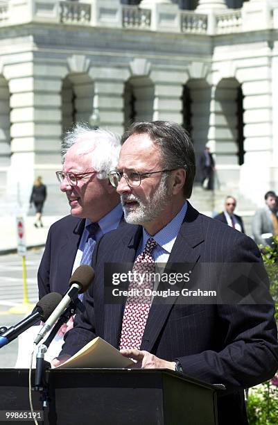 Bernard Sanders, I-Vt., and David Bonior, D-Mich., during a press conference on China and human rights.