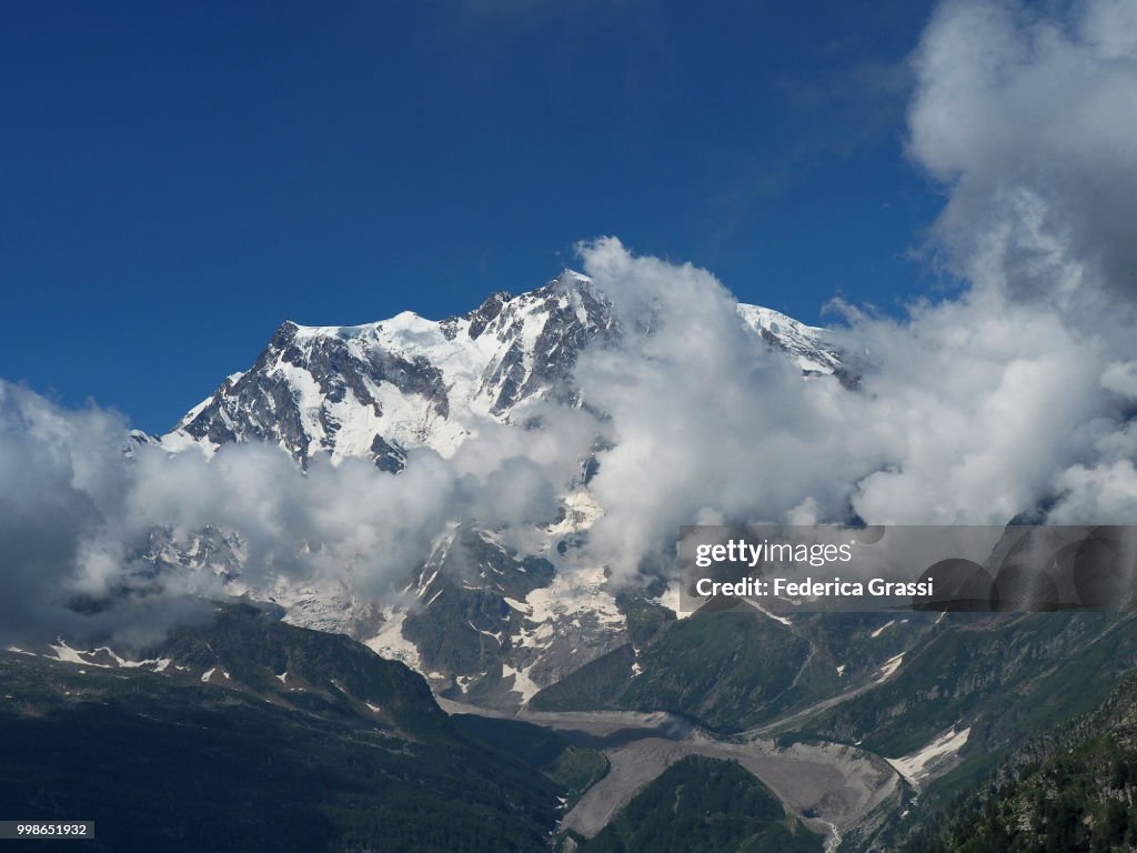 Monte Rosa Massif (Mount Rosa) Seen From Monte Moro Cableway