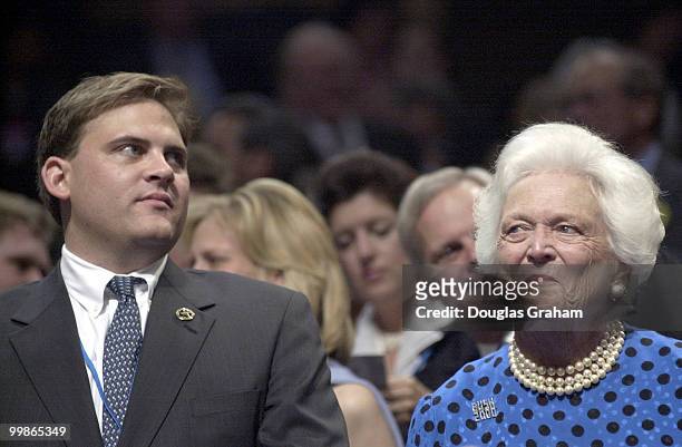 Former President George Bush's wife Barbara and son Jeb, were among those in attendance as the evening got under way at the First Union Center in...