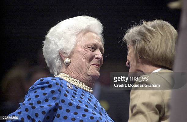 Former President George Bush's wife Barbara, the candidate's mother, was among those in attendance as the evening got under way at the First Union...
