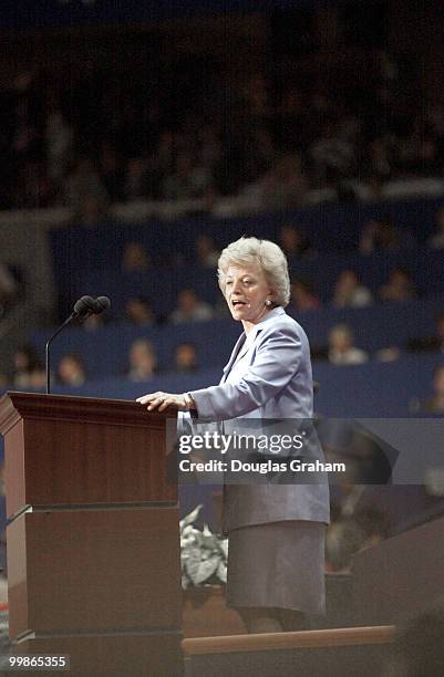 Lynne Cheney introduces her husband Dick during his acceptance to the GOP Vise Presidential nomonation at the First Union Center in Philadelphia, Pa.