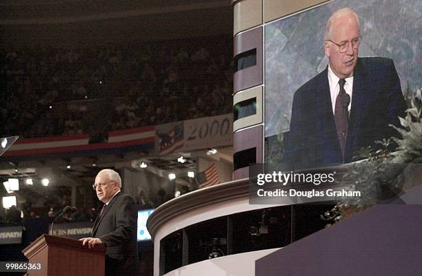 Dick Cheney during his acceptance to the GOP Vise Presidential nomonation at the First Union Center in Philadelphia, Pa.